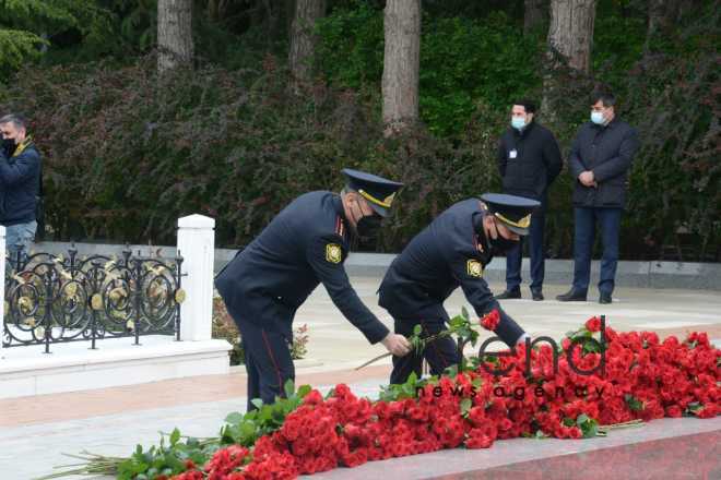 Public reps of Azerbaijan paying tribute to late National Leader Heydar Aliyev.Azerbaijan Baku May 10 2021